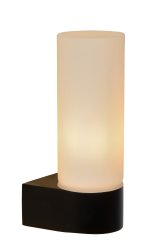 Jesse 16cm Svart baderomslampe Fra Lucide - Jesse monteres enkelt p&aring; veggen med en metallplate, og du har mulighet for &aring; koble vegglampen til en kompatibel dimmer.