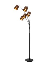 Rankos 5 Svart gulvlampe Fra Lucide - Hvorfor n&oslash;ye seg med en gulvlampe med kun &eacute;n lyskilde n&aring;r du kan f&aring; flere lampeskjermer?