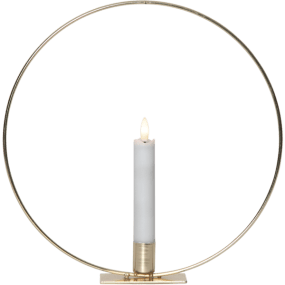 Flamme Ring Messing Fra Star Trading - 28 cm bordring i messingbelagt metall, med Star Tradings fine antikke Flamme-lys p&aring; 15 cm inkludert.