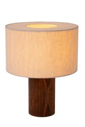 Tachina 30cm Natur bordlampe Fra Lucide - Denne stilige bordlampen har en sylindrisk trebunn toppet av en raffinert linskjerm.