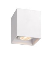 Bodi Hvit spotlight Fra Lucide - Med en st&oslash;rrelse p&aring; 8,25 x 8,25 cm, den er lett &aring; plassere over en sentral boks.