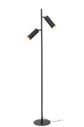 Clubs Svart gulvlampe Fra Lucide - Unike produktegenskaper:Passer for bruk med LED-lyskilderLampen er dreibar og vippbarMed av/p&aring;-knapp p&aring; kabelen av h&oslash;y kvalitetMade er ikke av h&oslash;y kvalitet.