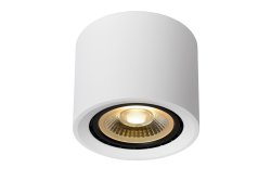 Fedler Hvit spotlight Fra Lucide - Takspotten Fedler er kompakt, geometrisk perfekt og har et moderne design med en diameter p&aring; knapt 12 centimeter.