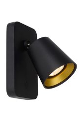 Turnon Svart leselampe Fra Lucide - Du kan enkelt dreie og vippe denne lampen til riktig posisjon, og ogs&aring; koble Turnon til en dimmer.