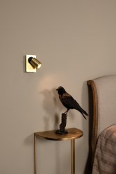 Nigel Matt gull/messing leselampe Fra Lucide - Veggspot Nigel kombinerer et rent design og en stilig finish med stor fleksibilitet.