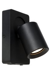 Nigel Svart leselampe Fra Lucide - Veggspot Nigel kombinerer et rent design og en stilig finish med stor fleksibilitet.
