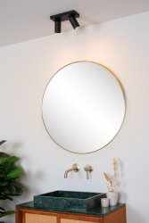 Yes 24cm Svart baderomslampe Fra Lucide - Lampen har dim-til-varm-teknologi slik at du kan dimme Ja til en varmere fargetemperatur n&aring;r den er koblet til en ekstern dimmer.