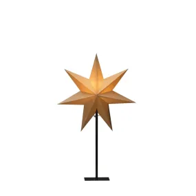 Papirstjerne Ø40 Beige Fra Konstsmide - Den stilige stjernen i beige farge hviler p&aring; en flatterende svart metallinnstilling og sprer en myk, behagelig gl&oslash;d.