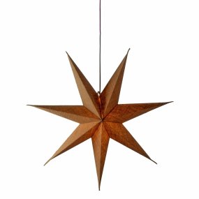 Papirstjerne Ø60 Natur Fra Konstsmide - Nydelig papirstjerne i naturlig farge, 60 cm i diameter &ndash; En stilig juledekorasjon med et rustikk preg.