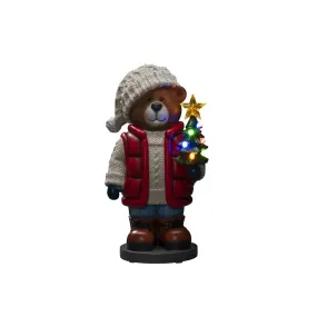 Liten Teddybjørn 38cm Flerfarget Fra Konstsmide - Batteridrevet (5xAAA, 1,5V &ndash; ikke inkludert) med 6 timers timer og IP44-klassifisering for utend&oslash;rs bruk.