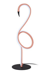 Flamingo 50cm Rosa bordlampe Fra Lucide - Denne moderne bordlampen kombinerer stil og funksjonalitet med en integrert dimbar LED-lyskilde og RGB-fargebelysning.