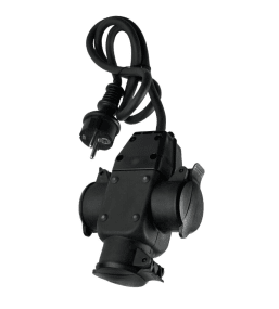 3-Veis Fordelingskabel 1m Fra Airam - Den tykke gummikabelskj&oslash;teledningen er beregnet for utend&oslash;rs bruk og ogs&aring; for profesjonell bruk.