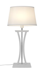 New Chelsea 60cm Hvit bordlampe Fra Cottex - Ny Chelsea XL bordlampe i hvitt tre&auml; med kromdetaljer og en elegant oval skjerm som gir en myk og behagelig belysning.