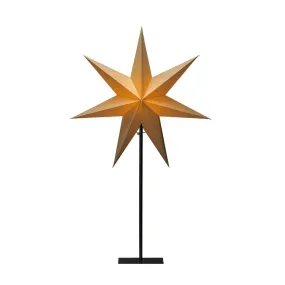 Papirstjerne Ø50 Beige Fra Konstsmide - Den stilige stjernen i beige farge hviler p&aring; en elegant svart metallinnstilling og sprer en myk, behagelig gl&oslash;d.