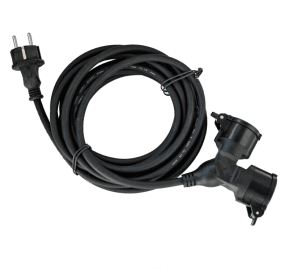 2-Veis Fordelingskabel 5m Fra Airam - Den tykke gummikabelskj&oslash;teledningen er beregnet for utend&oslash;rs bruk og ogs&aring; for profesjonell bruk.