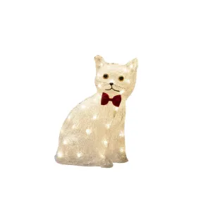 Sittende Katt I Akryl Klar Fra Konstsmide - Sjarmerende og leken &ndash; denne sittende katten i akryl sprer varme med sine 40 varmhvite LED-lys.