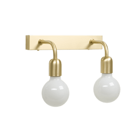 Regal 37cm Børstet messing baderomslampe Fra Belid - Denne modellen er for 2 lyskilder, og avhengig av; lyskilde, endrer lampen karakter.