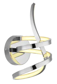 Iduna Ø35 Krom vegglampe Fra Globo Lighting - Iduna &auml;r en v&auml;gglampa som imponerar med sin unika design, d&auml;r den eleganta b&ouml;jda formen och den stilfulla knuten i mitten skapar en modern estetik.