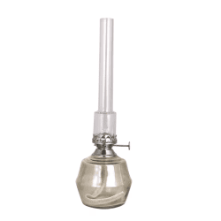 Kerosene Lamp Majken Mid Grå Fra Strömshaga - Brennere i klart glass og brennere i nikkel.