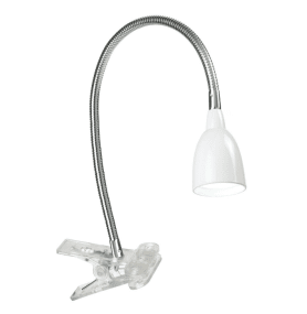 Stella Hvit klemmelampe Fra Airam - Med Stella kan du erstatte en bord- eller vegglampe b&aring;de permanent eller midlertidig.