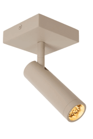 Grado Taupe spotlight Fra Lucide - Denne stilige taklampen med bevegelig spotlight har en integrert "honeycomb diffuser", som gir en bred og jevn lysfordeling og skaper en perfekt balanse mellom hygge og funksjonalitet.