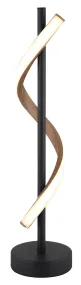 Watkins 50cm Svart bordlampe Fra Globo Lighting - Sk&auml;rmen i aluminium med tr&auml;look och opal plast ger en mjuk och j&auml;mn ljusspridning f&ouml;r en behaglig atmosf&auml;r.