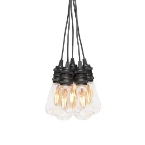 Startsett Med Lysslynge Amber 10m Svart Fra Konstsmide - Stilig lysstreng med 10 ravfargede LED-lamper (E27) &ndash; perfekt for &aring; skape en koselig atmosf&aelig;re ute eller inne.