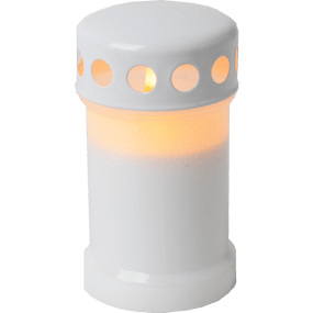 LED Gravlys Serene Hvit Fra Star Trading - Lyset er 13,5 cm h&oslash;yt og har ekstra lang brenntid.