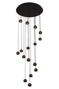 Montana Ø55 Brun Taklampe Fra Lucide - Høyden er justerbar med sin 300 cm lange ledningslengde, og de runde spotlightene med en diameter på 7 cm gir et godt og sterkt lys rettet nedover.