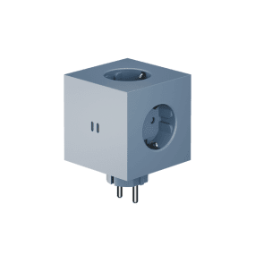 Square 2 Socket extender with 30W Dual USBC Blå Fra Avolt - Stikkontaktforlenger fra Avolt med et stilig design med en kube laget av resirkulert plast og en magnetisk plate i bunnen slik at den kan henges p&aring; veggen.
