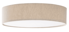 Conny Ø50 Beige plafond Fra Globo Lighting - Sk&auml;rmen i beige och den vita bottenplattan skapar ett fint och bl&auml;ndfritt ljus i rummet.