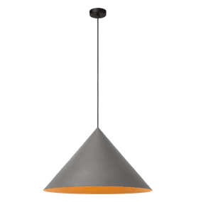 Spitze Ø60 Grå Taklampe Fra Lucide - Den kjegleformede metallskjermen i grå utførelse avgir et blendfritt lys rettet nedover.