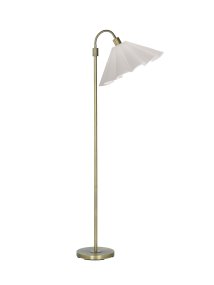 Amy Flex Gull gulvlampe Fra PR Home - Lampen har en metallramme i gullfinish med justerbar overarm og en bryter p&aring; basen for enkel bruk.