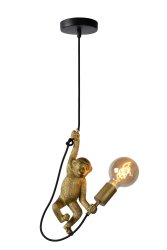 Extravaganza Chimp Ø18 Svart Taklampe Fra Lucide - Du kan enkelt koble den til en dimmer for å justere stemningen etter humøret ditt.