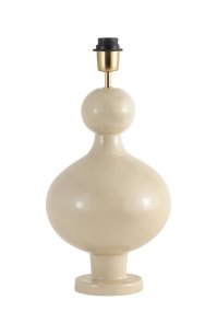 Fiona 40cm Kremhvit lampefot Fra Alde & Lind - Den mykt avrundede, klassiske formen er kombinert med en høyglanset, emaljelignende overflate som gir lampen et stilig og moderne uttrykk.