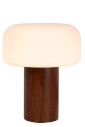 Kenan 28cm Tre bordlampe Fra Lucide - Med en bredde p&aring; 22 centimeter og en h&oslash;yde p&aring; 28 centimeter er bordlampen perfekt proporsjonert.