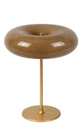 Sentino 37cm Taupe bordlampe Fra Lucide - Denne bordlampen har en blank glassskjerm i form av en smultring, plassert på en stilig metallfot.