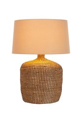 Ambala 64cm Natur bordlampe Fra Lucide - Denne lampen er perfekt for en kommode, et sidebord eller et salongbord i et koselig soverom.