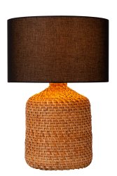 Arrah 50cm Natur bordlampe Fra Lucide - Basen er laget av rotting av h&oslash;y kvalitet, vevd inn i en grov struktur for ekstra holdbarhet.