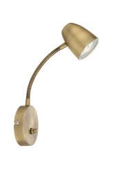 Sandnes Antikk leselampe Fra Aneta Lighting - Sandnes er den optimale nattbordslampen som er enkel å justere i begge retninger med en fleksibel skjøt og lysstyrke med sin dimmer.
