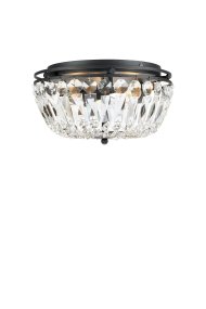 Vasa Ø30 Krom baderomslampe Fra Markslöjd - Dette elegante krystalltaket har en svart metallramme og vakre maskinskårne prismer som skaper et luksuriøst inntrykk.
