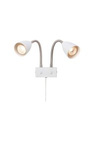 Ciro II Hvit leselampe Fra Markslöjd - Klassisk og stilig vegglampe med to skjermer og justerbare armer.