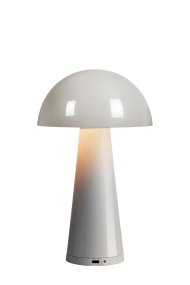 Fungi 27cm Greige bærbar Fra Markslöjd - Innebygd batteri som lades via den medf&oslash;lgende USB-C-kabelen (1m) som kobles til en Min 1A Max 6A-adapter (ikke inkludert) og kan brukes tr&aring;dl&oslash;st i opptil 8 timer.