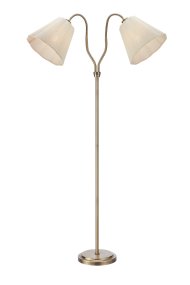 Veya 2 Antikk messing gulvlampe Fra Markslöjd - Veya er en elegant gulvlampe med tidl&oslash;st design og klassiske detaljer.