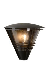 Livia Svart utendørslampe Fra Lucide - Når du slår på denne vegglampen, forvandles den til en gylden stemningsbryter.