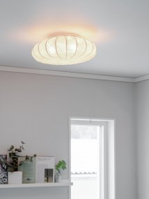 Florenzo Ø70 Grå plafond Fra PR Home - Plafond i linnetyg med vacker struktur.