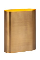 Ovalis 20cm Matt gull/messing vegglampe Fra Lucide - Med en størrelse p&aring; 20 cm x 8,5 cm, den er enkel å plassere over en sentral koblingsboks.