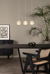Cintra 48cm Gjennomsiktig Taklampe Fra Lucide - De integrerte dimbare LED-lyskildene sprer et varmhvitt lys som skaper en koselig atmosf&aelig;re, uansett om lampen er plassert over spisebordet, p&aring; soverommet eller i stuen.