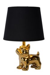 Extravaganza Sir Winston 32cm Gull bordlampe Fra Lucide - Lampens lyskilde er omgitt av en linskjerm som gir en myk og diffus lysspredning, perfekt for å skape en koselig atmosfære.