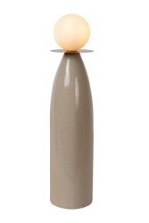 Figaro 53cm Grå bordlampe Fra Lucide - Med sin smale, vaseformede bunn og en frostklar sfærisk diffuser, sprer Figaro en varm glød i hele rommet.